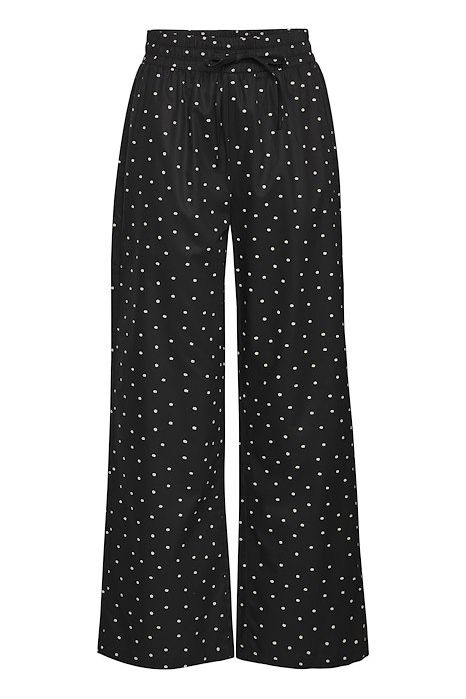 Ichi - Bukser -  IX Stormie Flower PA - Black w/ white flower