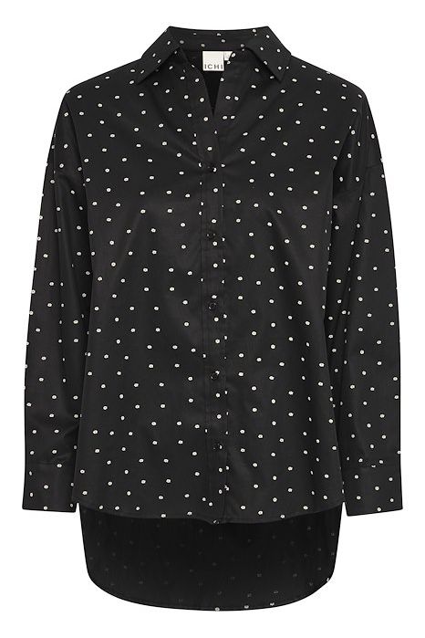 Ichi - Skjorte - IX Stormie Flower SH - Black w/ white flower