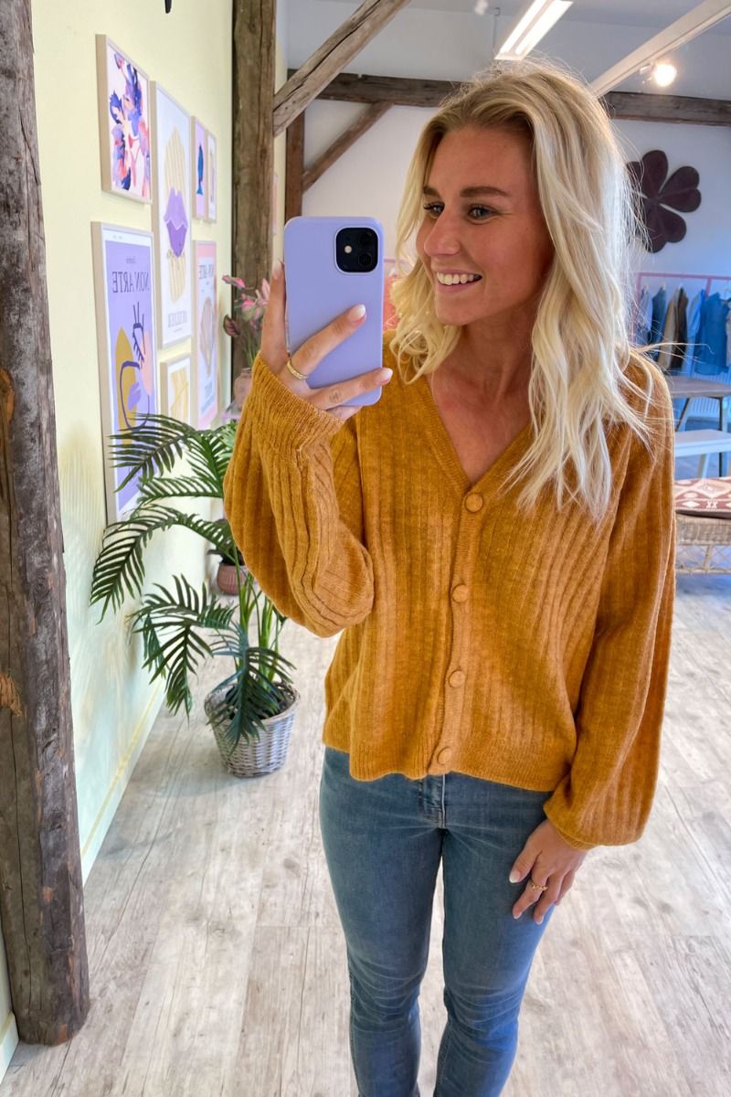 Ichi - Cardigan - Amara CA2 Rib - Sudan Brown