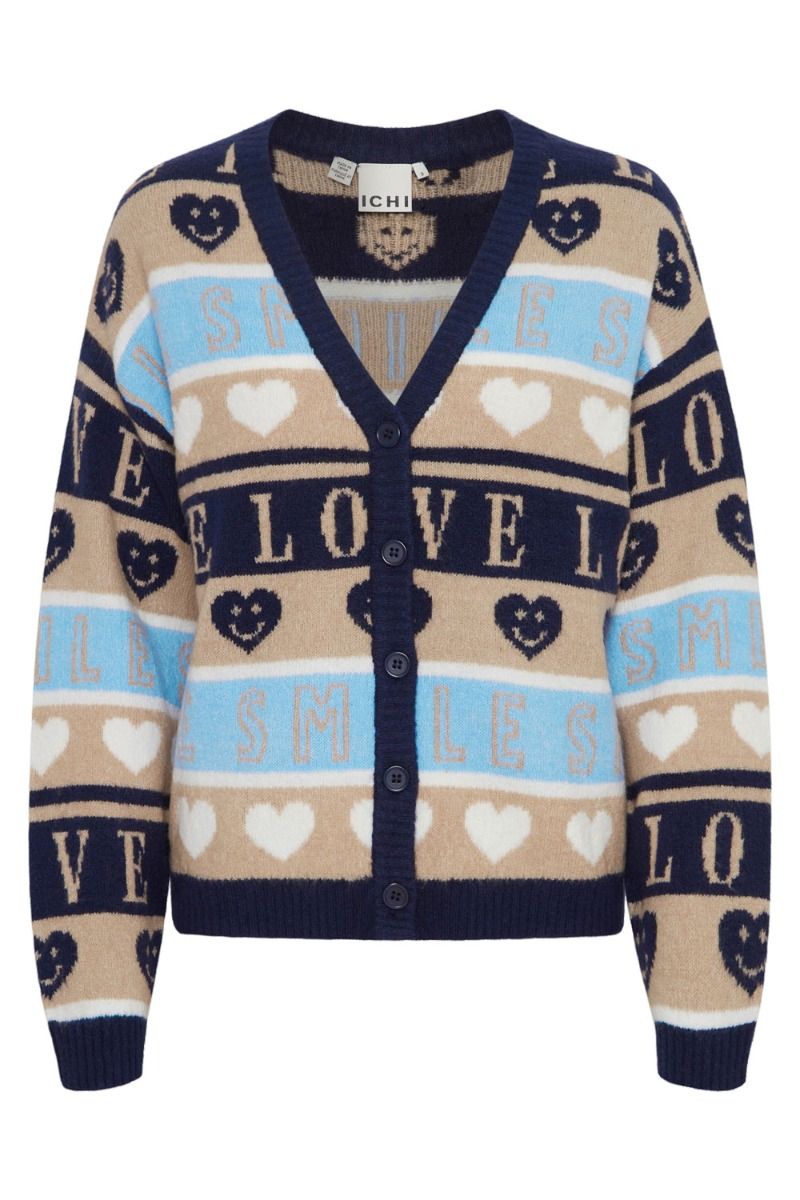 Ichi - Cardigan - IH Motif CA - Total Eclipse Mix