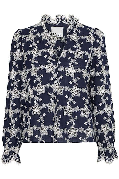 Ichi - Bluse - IH Fluna LS - Medieval Blue