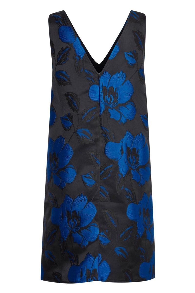 Ichi - Kjole - IX Paloma Dress - Black/Blue Flower