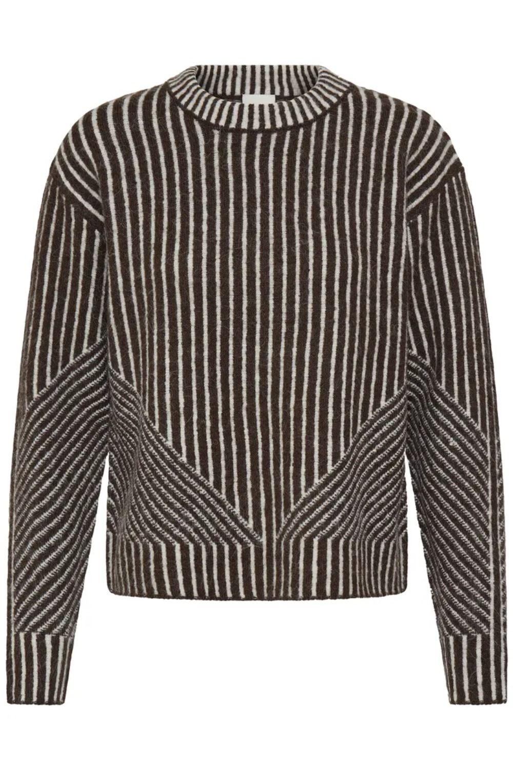 Ichi - Strik - Kamara LS Stripe - Chocolate Torte C.D. Stripe