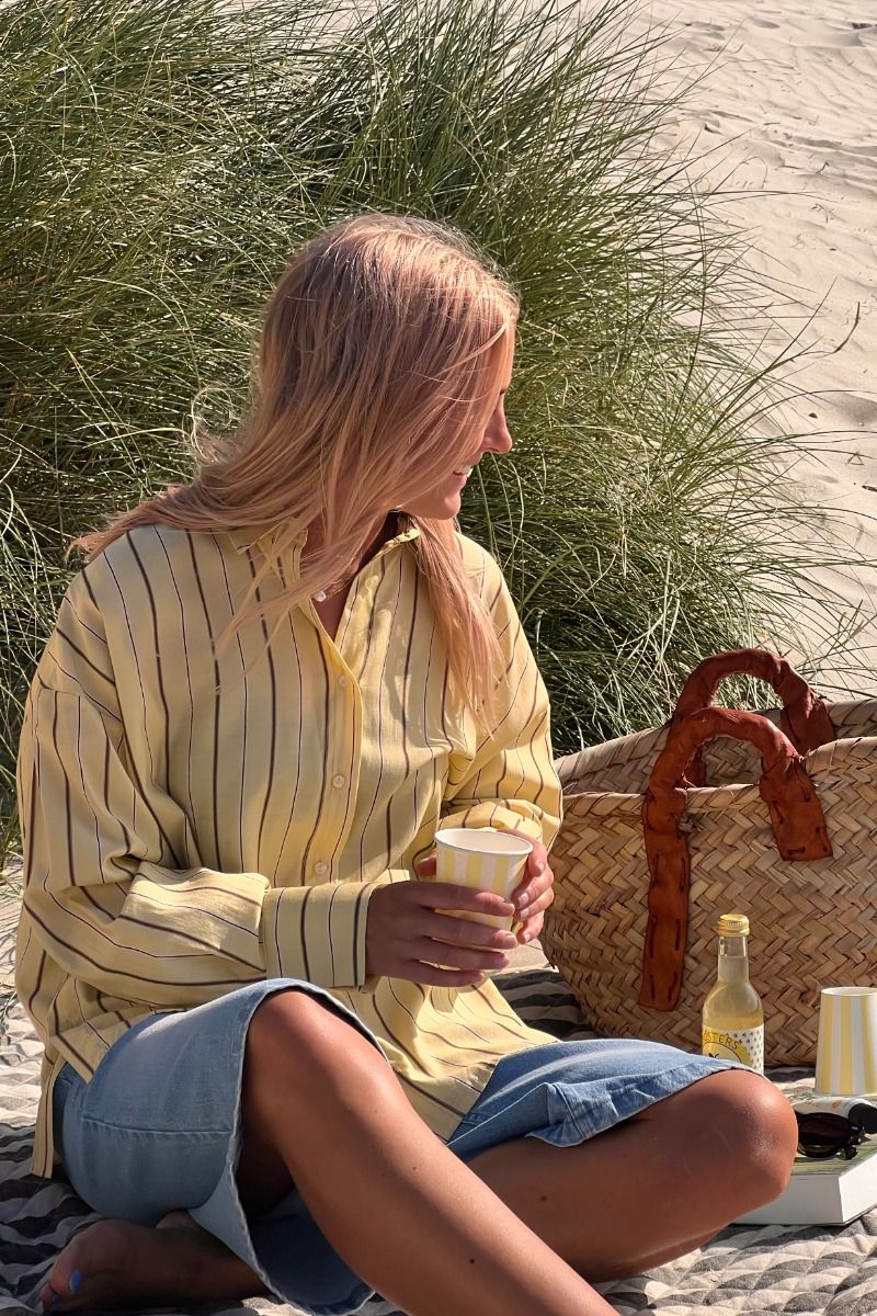 Ichi - Skjorte - IH Keona SH - Reed Yellow Stripe