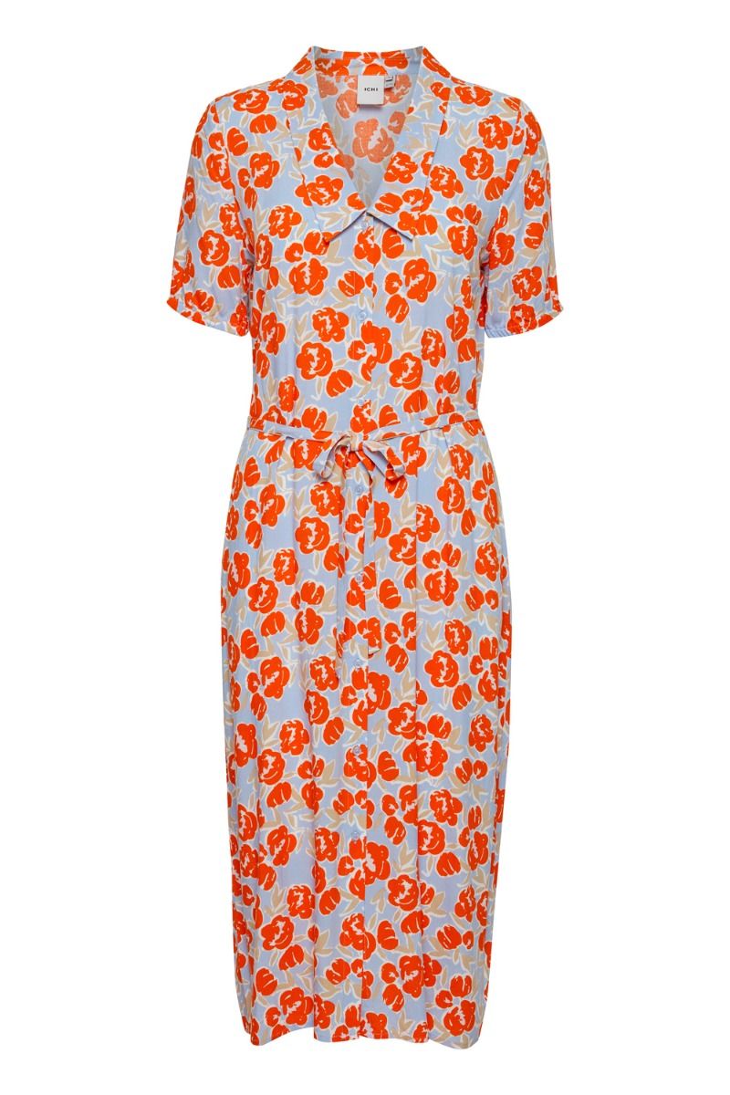 Ichi - Kjole - IH Cefalu Dress3 - Mandarin Red