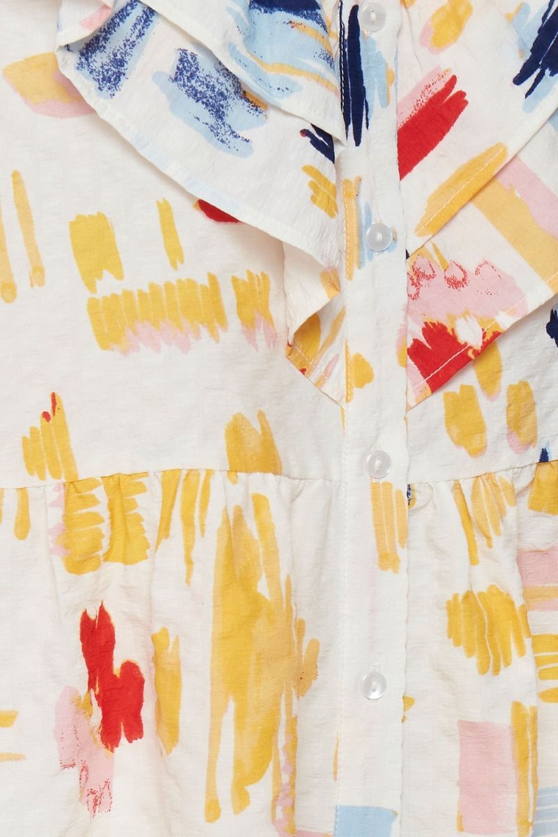 Ichi - Kjole - IH Glover Dress - Multi Color Buff Yellow