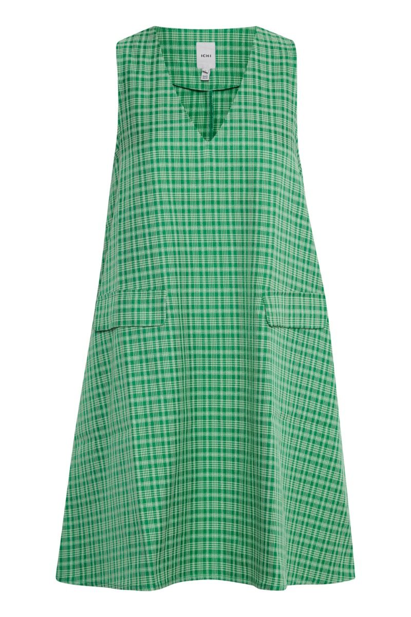 Ichi - Kjole - IX Bente Dress - Kelly Green Check