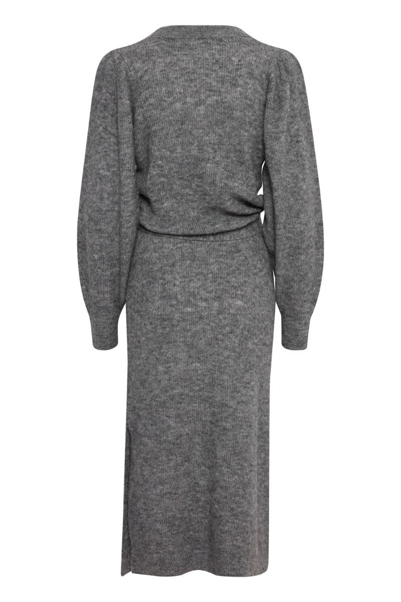 Ichi - Kjole - Jordan DR - Dark Grey Melange