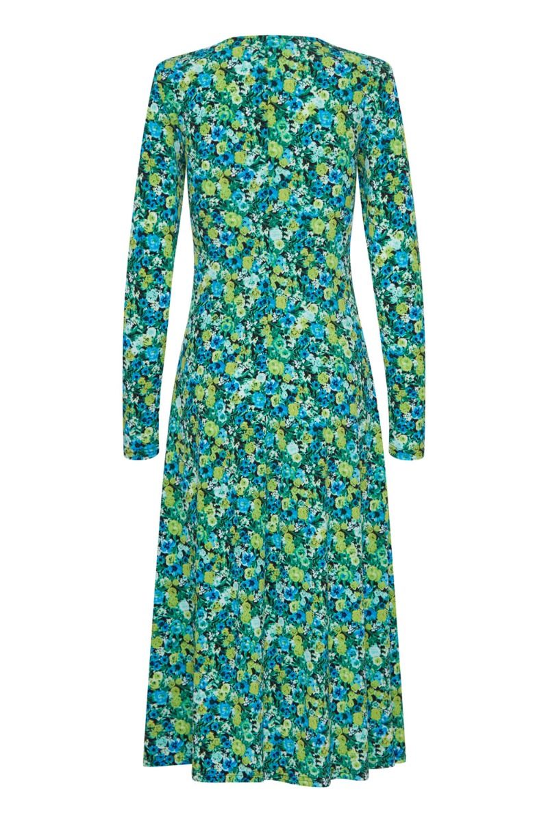 Ichi - Kjole - IH Kasannny DR2 - Blue Green Multi Flower