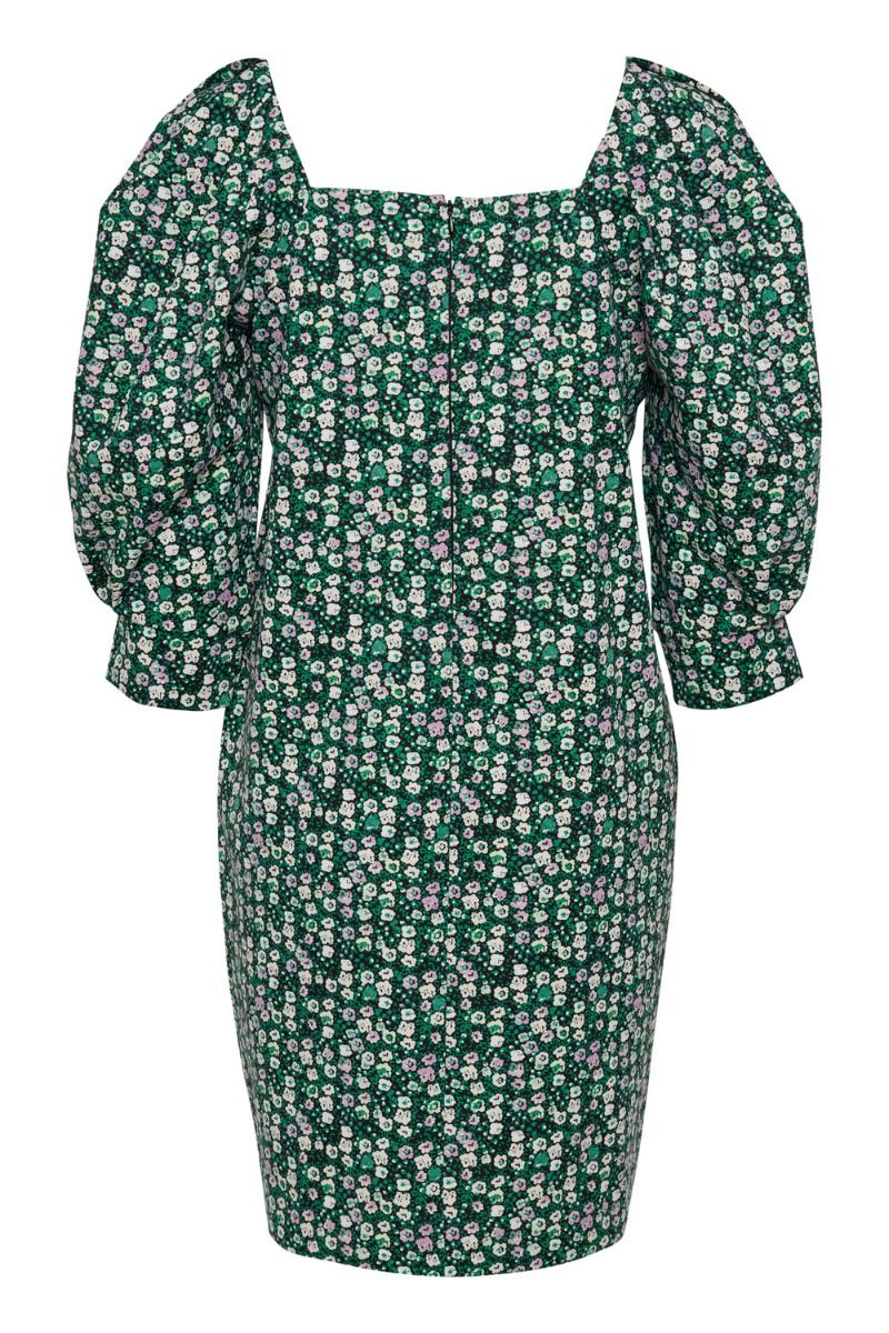 Ichi - Kjole - IH Kate Print Dress2 - Holly Green