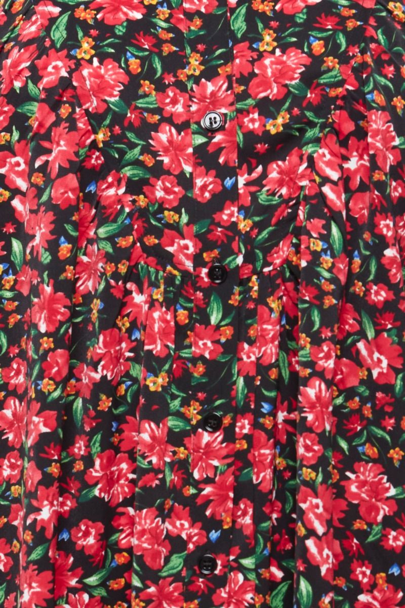 Ichi - Kjole - IX Liv Dress - Black W. Shocking P. flowers