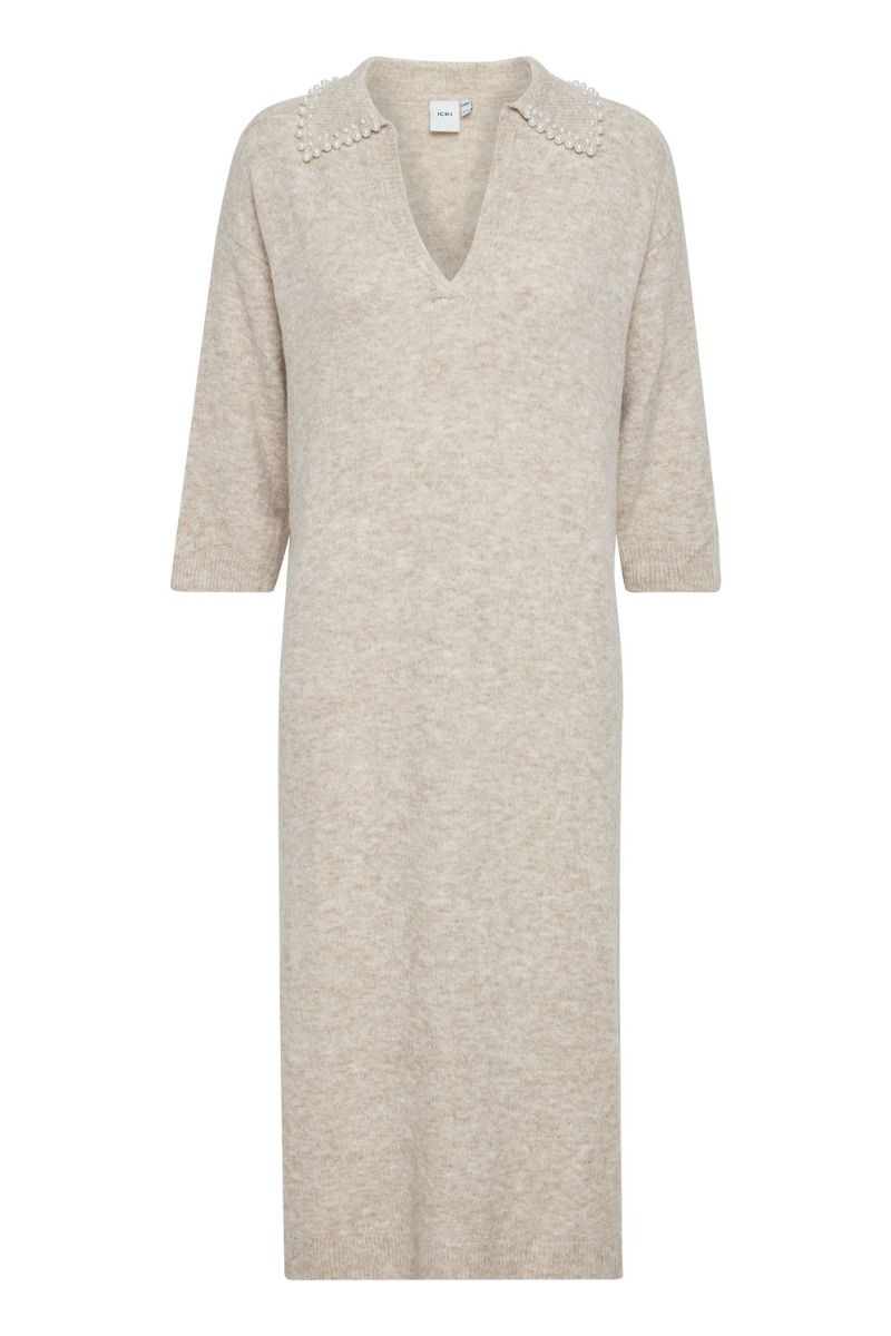 Ichi  - Kjole - IH Macon Dress - Oatmeal Melange