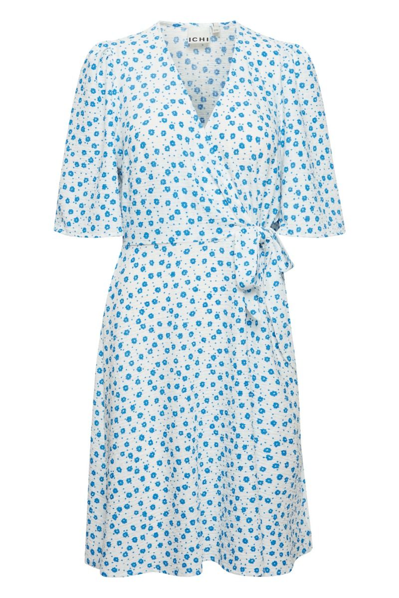 Ichi - Kjole - IX Mixa DR2 - Cloud Dancer w/ Blue Flower