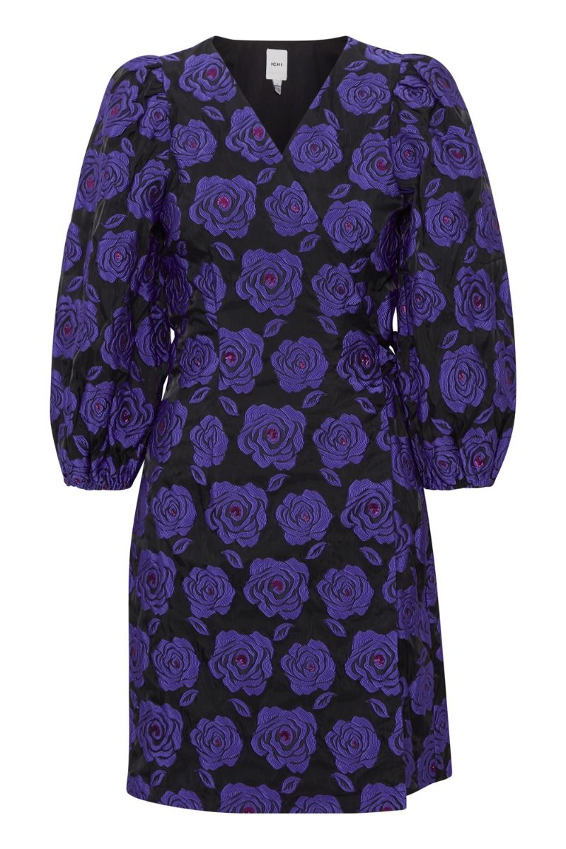 Ichi - Kiole - IX Saga Dress - Deep Blue Flower Print