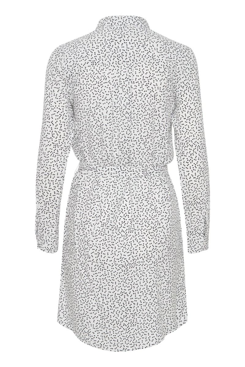 Ichi - Kjole - IH Vera DR22 - Cloud Dancer W. Black Dot