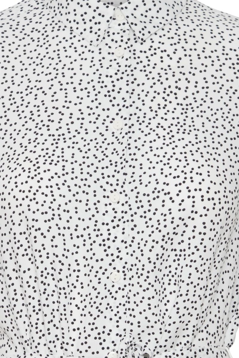 Ichi - Kjole - IH Vera DR22 - Cloud Dancer W. Black Dot