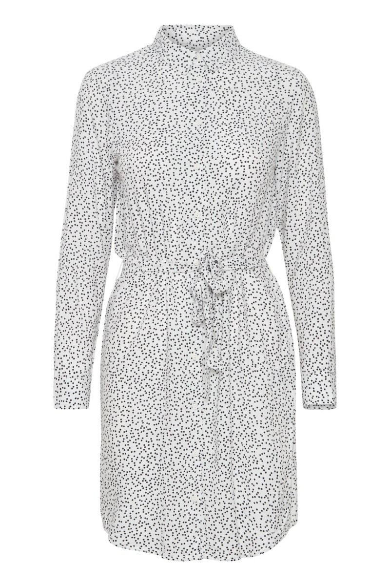 Ichi - Kjole - IH Vera DR22 - Cloud Dancer W. Black Dot