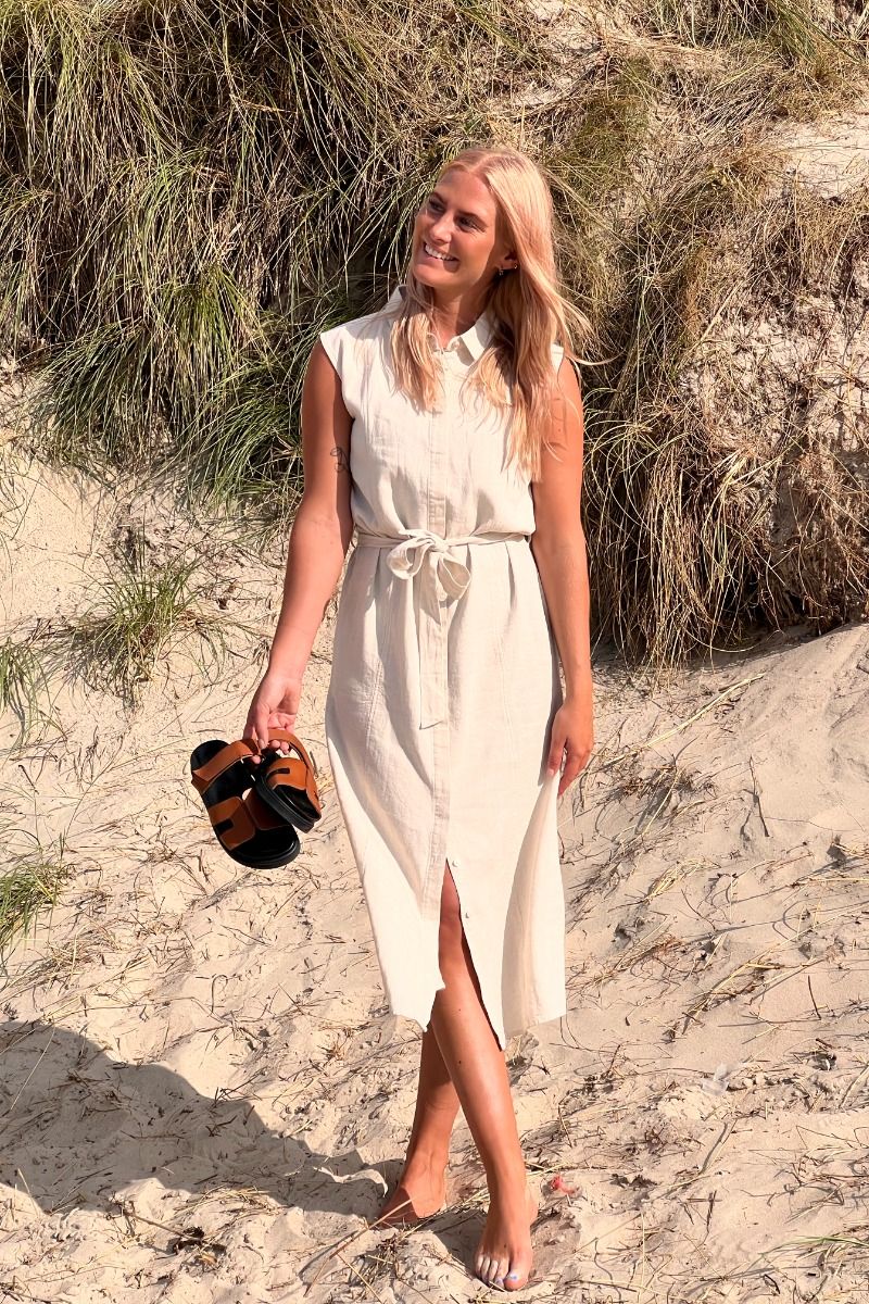 Ichi - Kjole - IH Linno DR2 - Natural Ecru