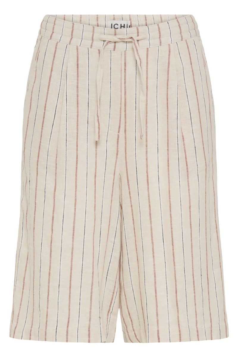 Ichi - Shorts - Linno SHO2 - Brown Stripe