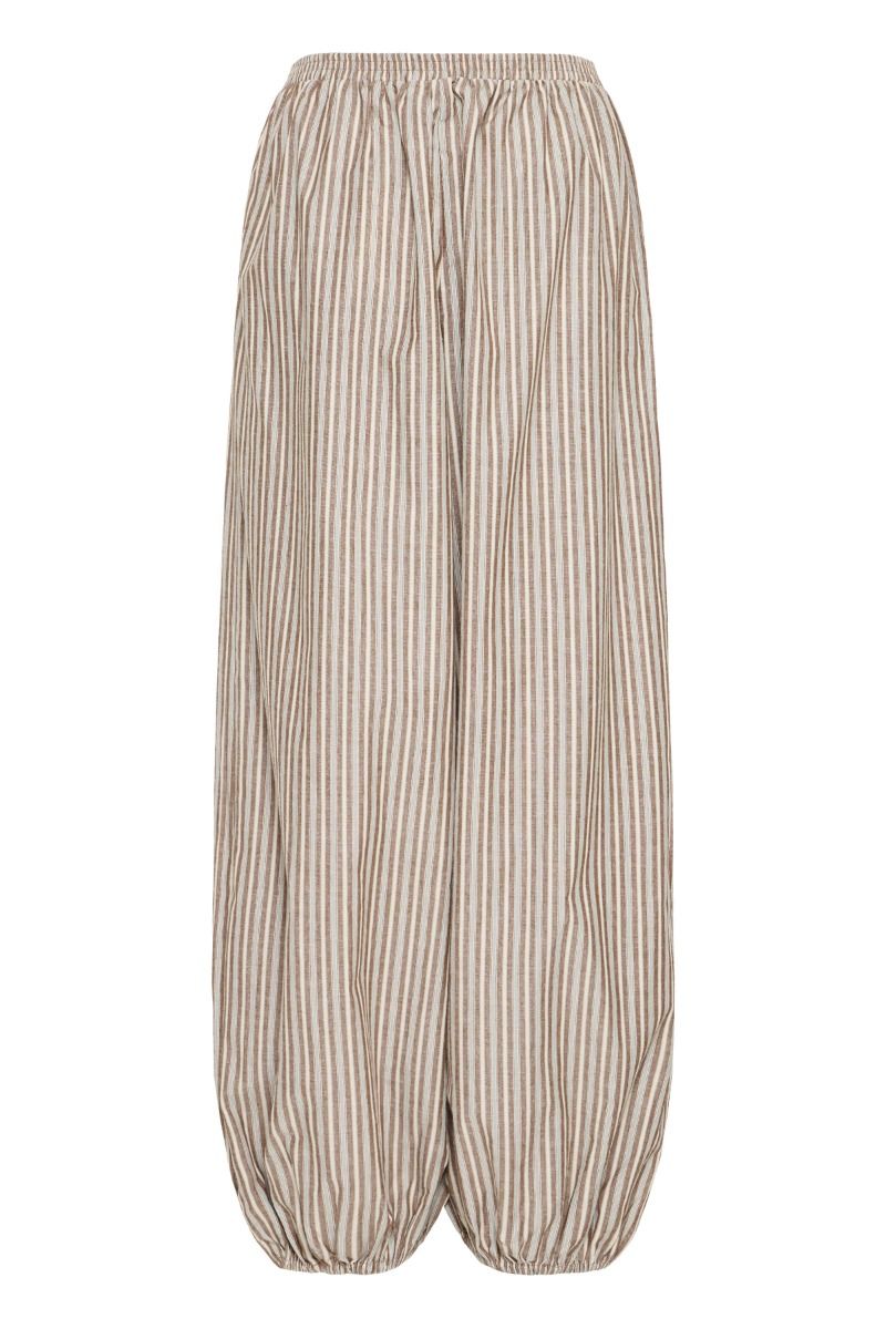 Ichi - Bukser  Milly PA - Lead W/Brown/Creme Stripe