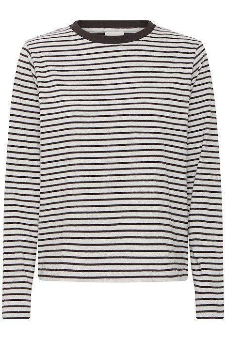 Ichi - Bluse - Mira Loose - Grey Melange w. black