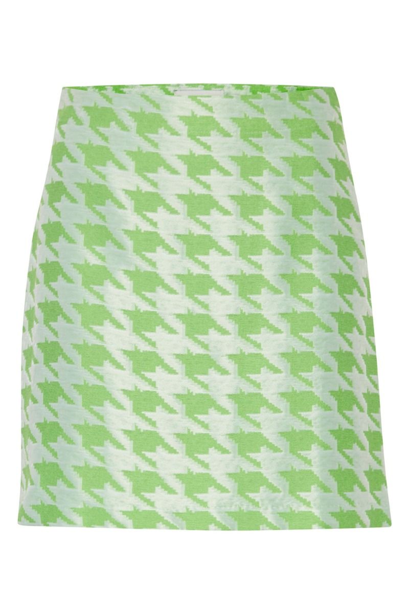 Ichi - Nederdel - IX Hanne SK - Parrot Green Houndstooth