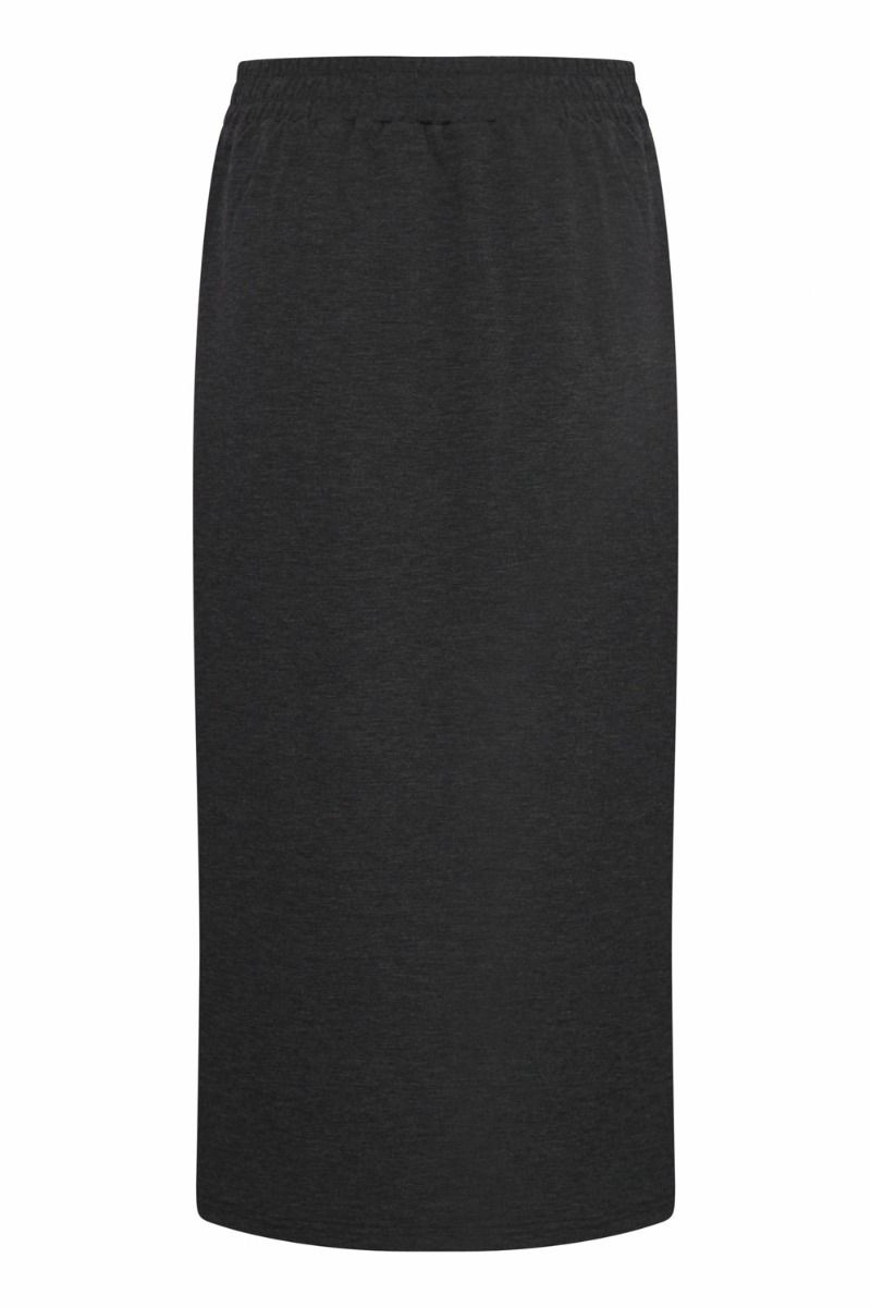Ichi - Nederdel - IX Kate Long Skirt - Dark Grey Melange