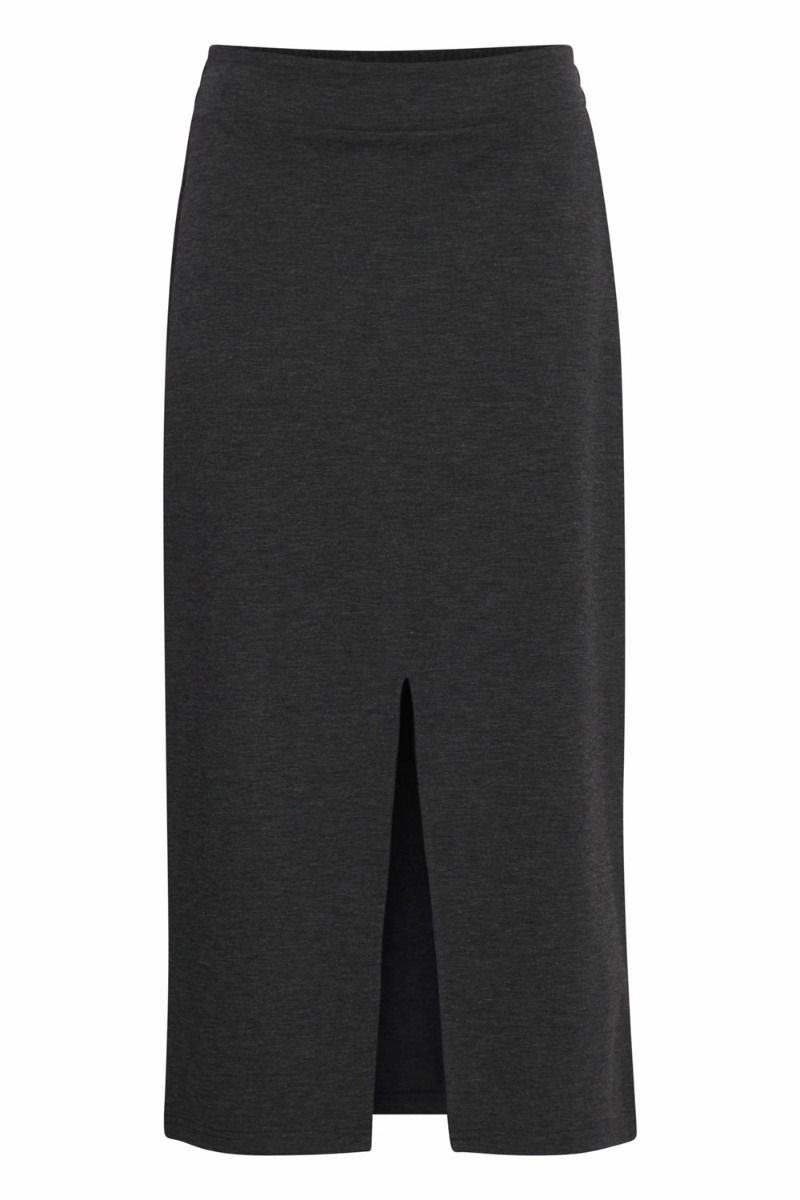 Ichi - Nederdel - IX Kate Long Skirt - Dark Grey Melange