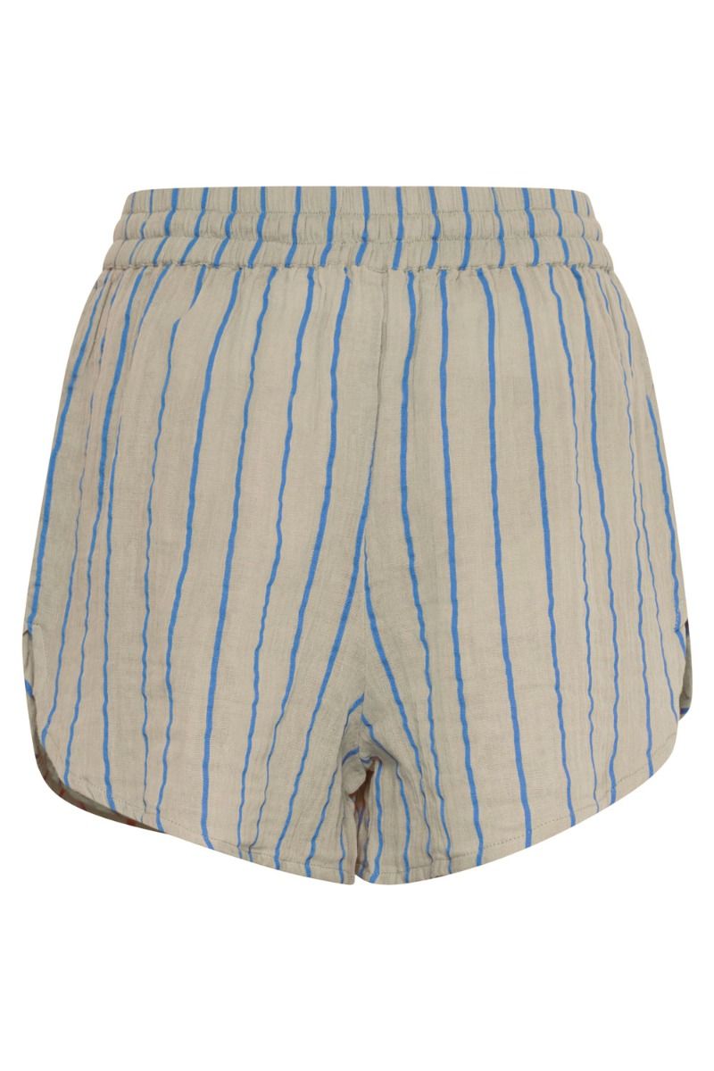 Ichi - Shorts - IA Foxa Striped Beach Shorts - Doeskin/Della Blue stripe