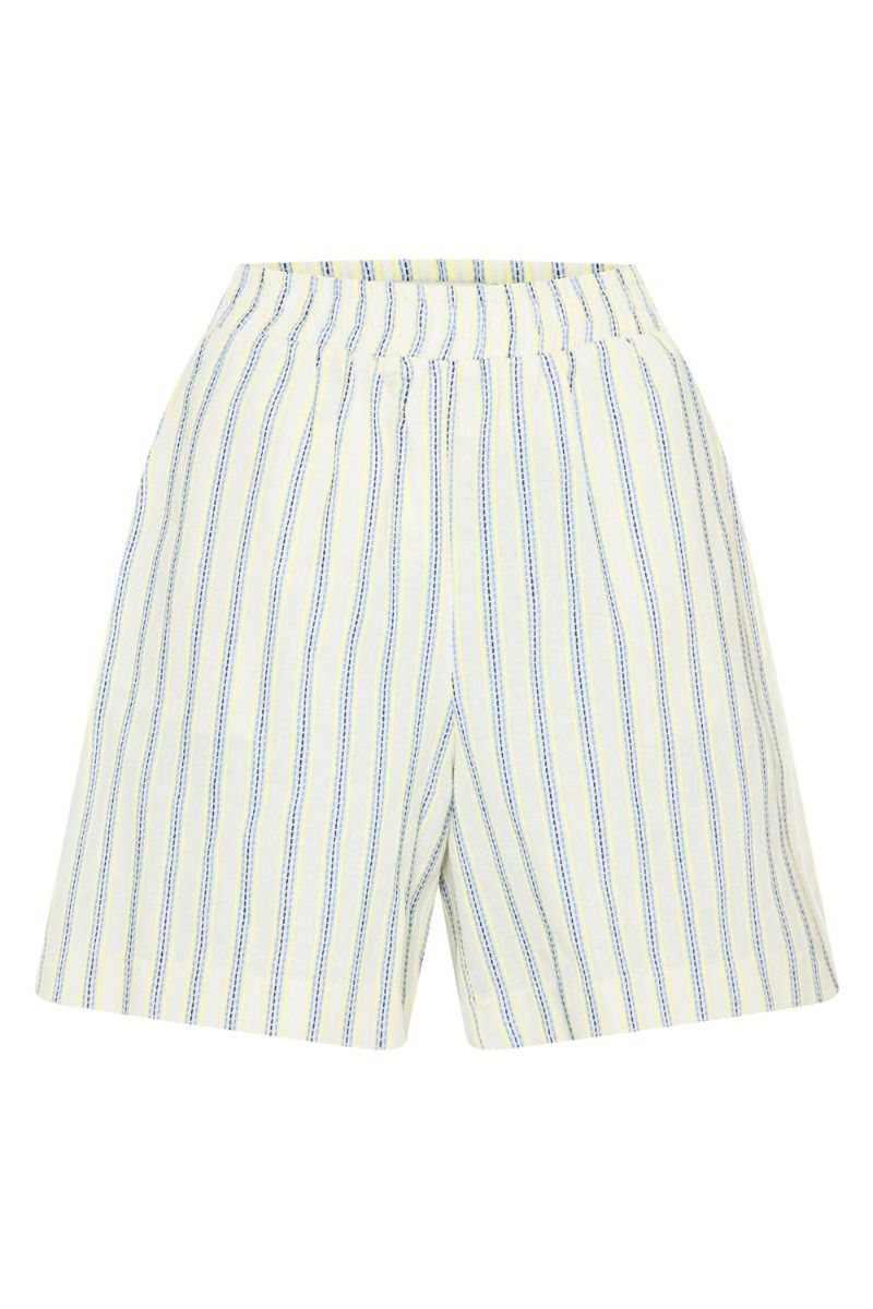 Ichi - Shorts - IX Thyra SHO - Almond Milk/Blue Stripe