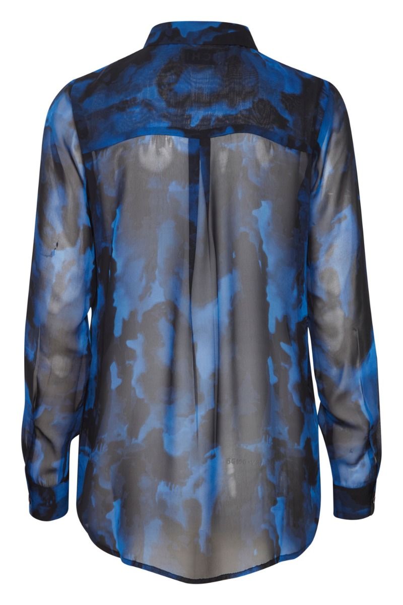 Ichi - Skjorte - IH Chiffy SH8 - Lapis Blue Splash