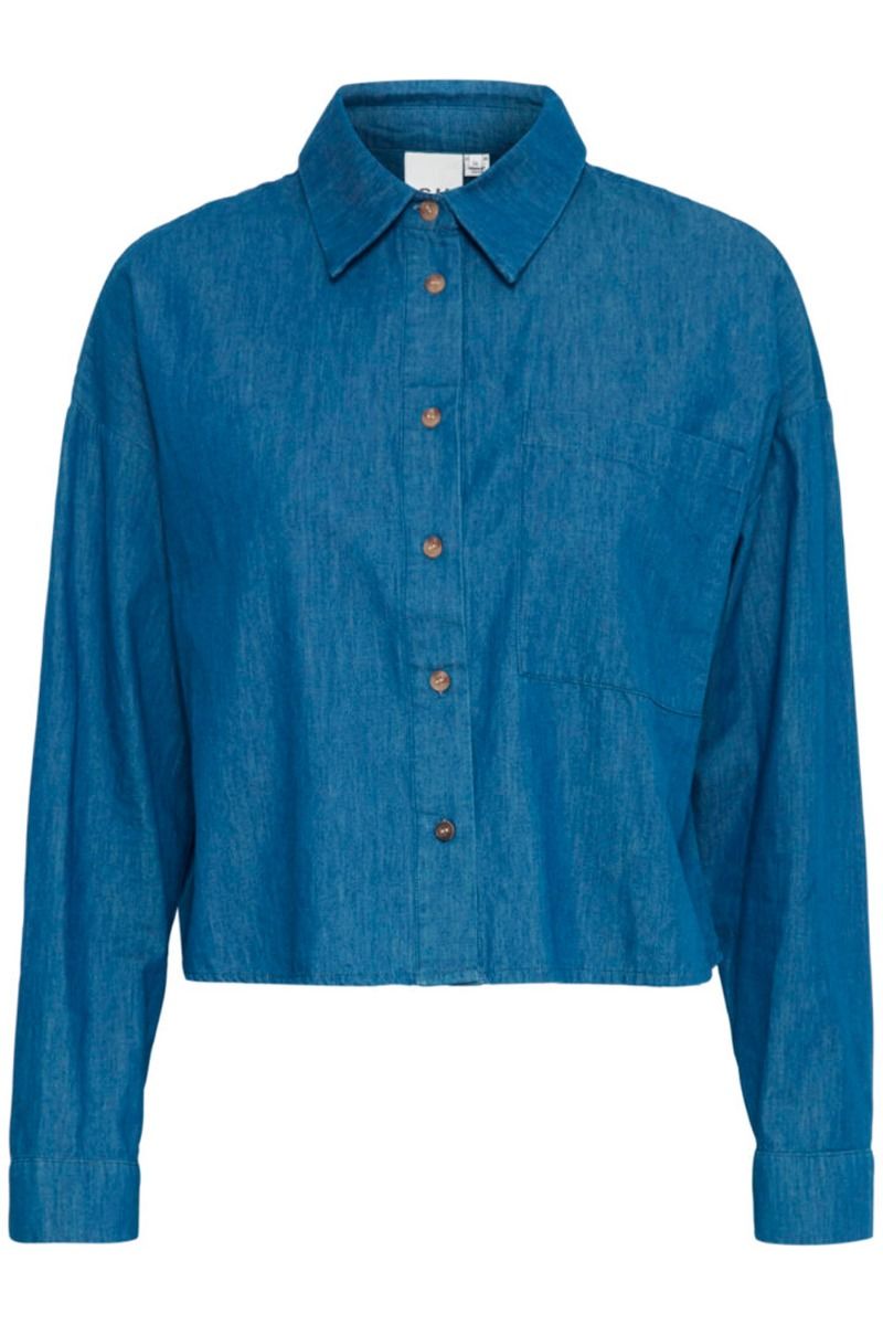 Ichi - Skjorte - IX Krista SH - Washed Blue Denim 