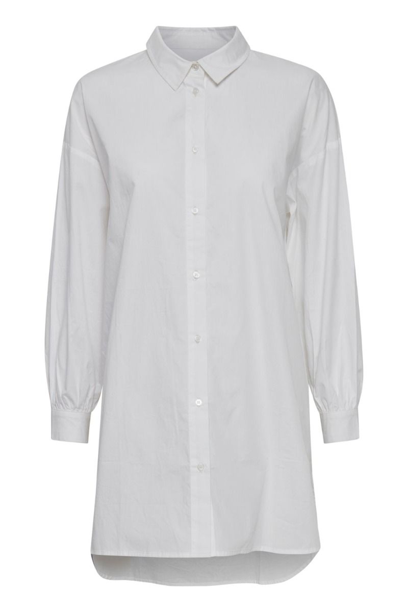 Ichi - Skjorte - Tesse Long Shirt - Bright White