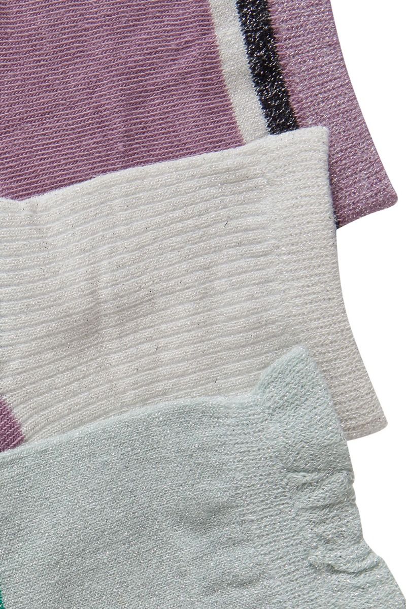 Ichi - Strømper - Accessories IA Amelia Socks BOX 3 Pack - Green/Purple/White