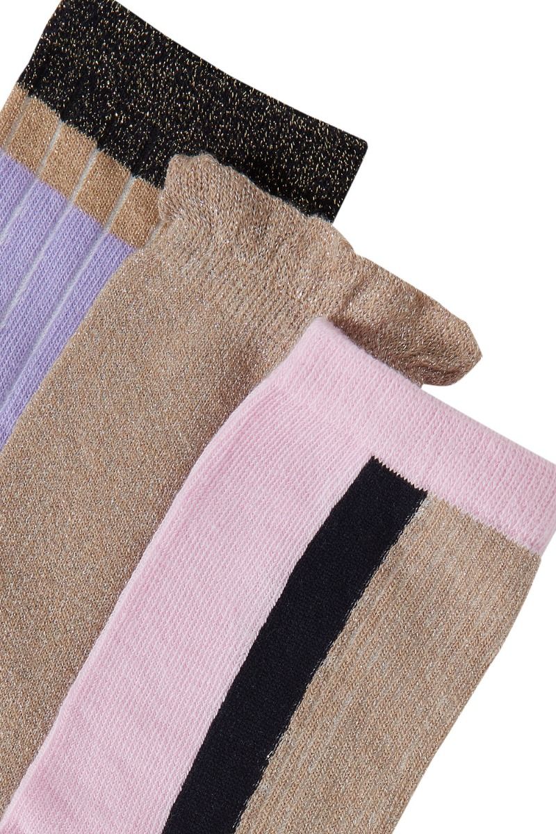 Ichi - Strømper - IA Dorit Socks Box 3 PACK - Purple Mix