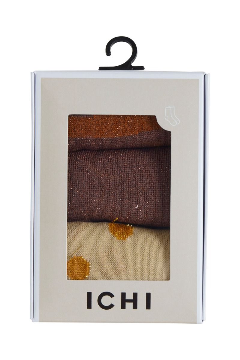 Ichi - Strømper - Ellya Box 3-Pack - Bordeaux Mix