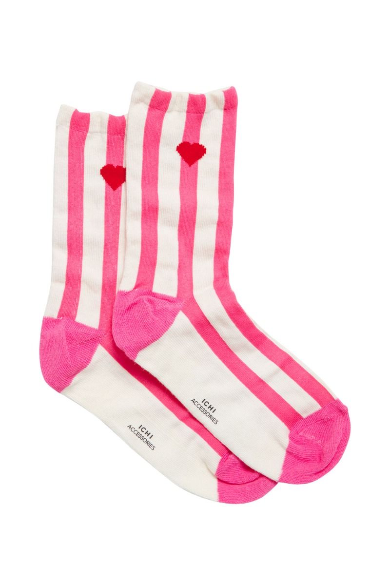 Ichi - Strømper - IA Love Sock BOX3 - Super Pink