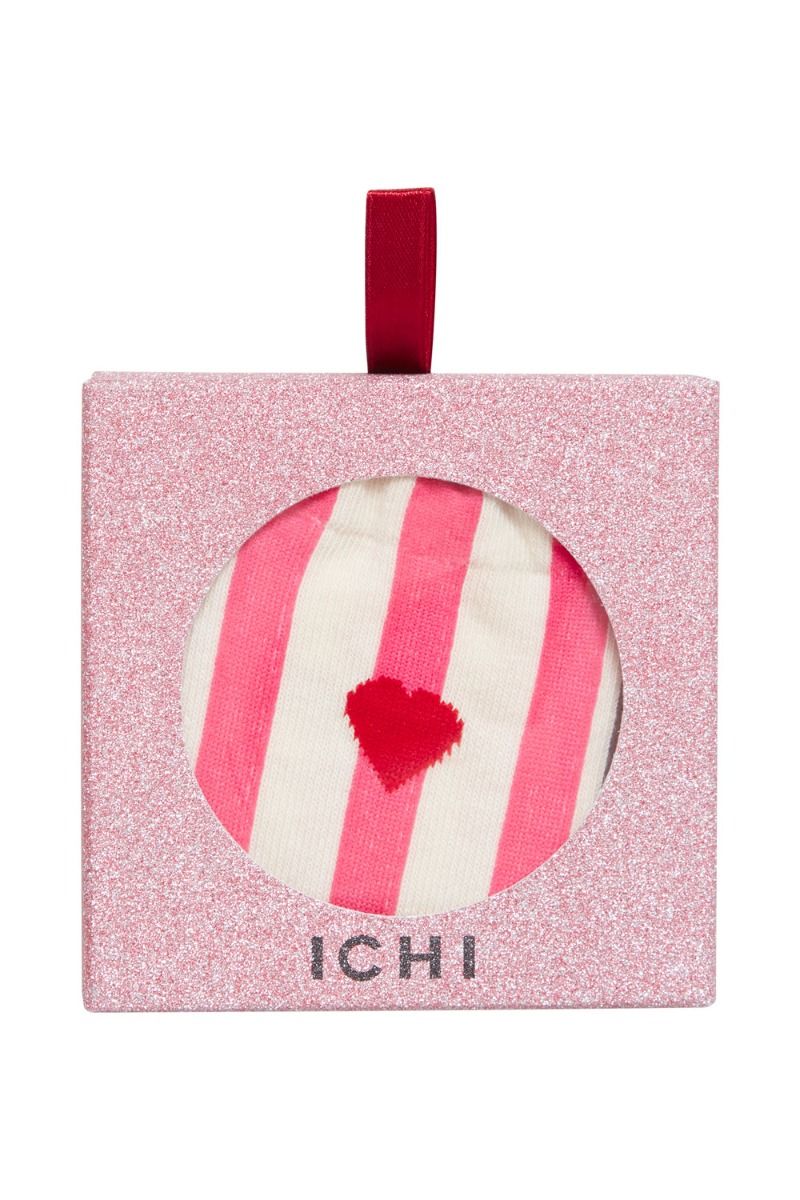 Ichi - Strømper - IA Love Sock BOX3 - Super Pink