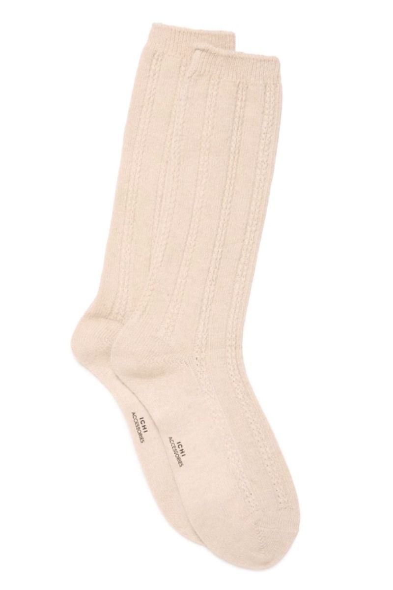 Ichi - Strømper - Mathilde - Oatmeal Melange