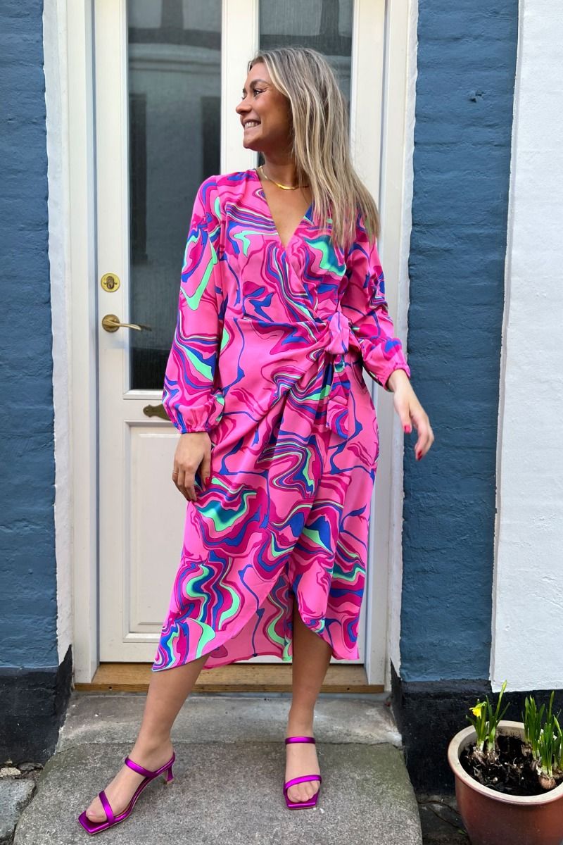 Pieces - Kjole - PC Nyvi LS Midi Dress - Pink Yarrow