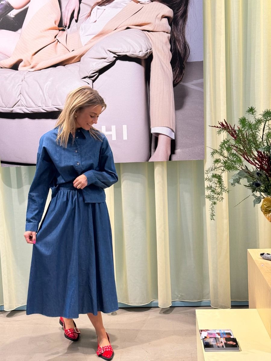 Ichi - Nederdel - IX Krista SK - Washed Blue Denim