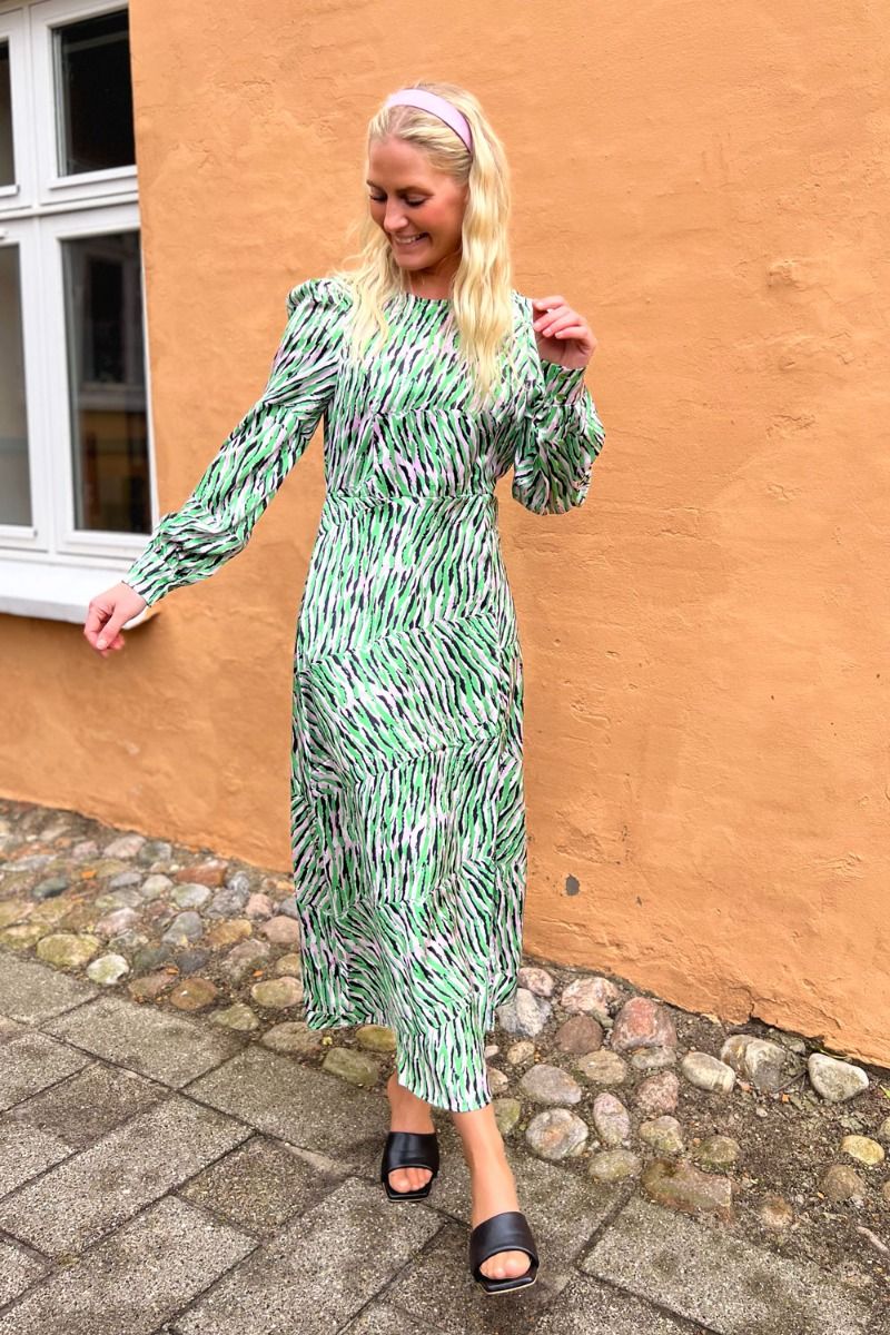 Ichi - Kjole - IX Nala DR2 - Kelly Green/Pink Zebra