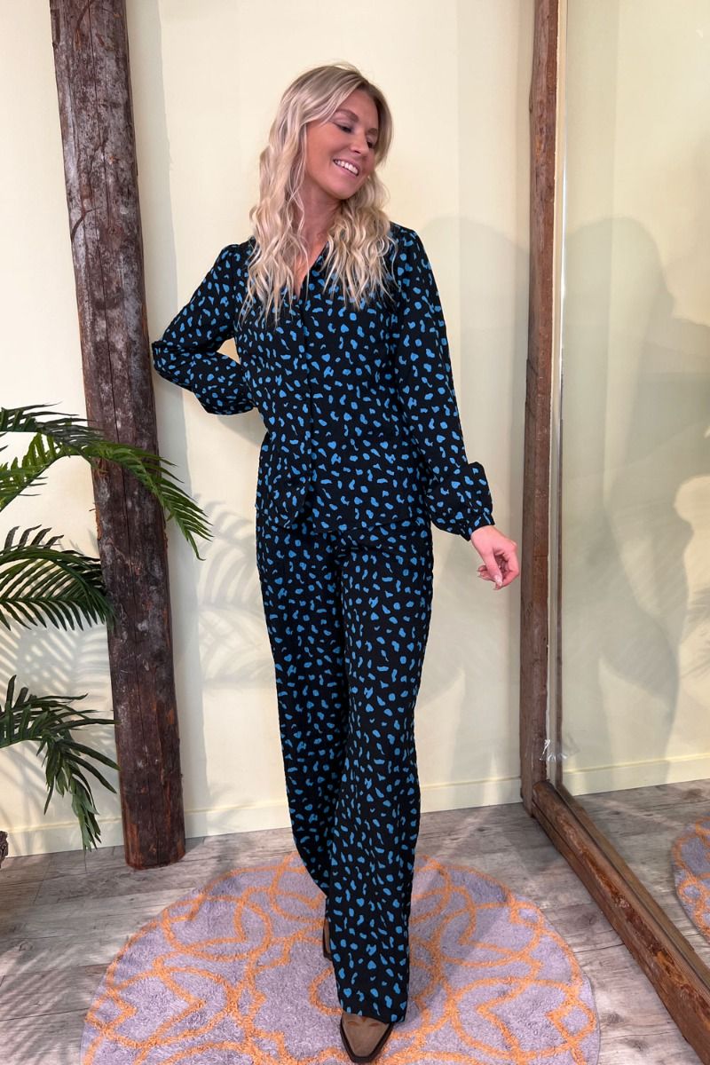 Pieces - Bukser - PC Anemone HW Wide Pants - Blue Aster