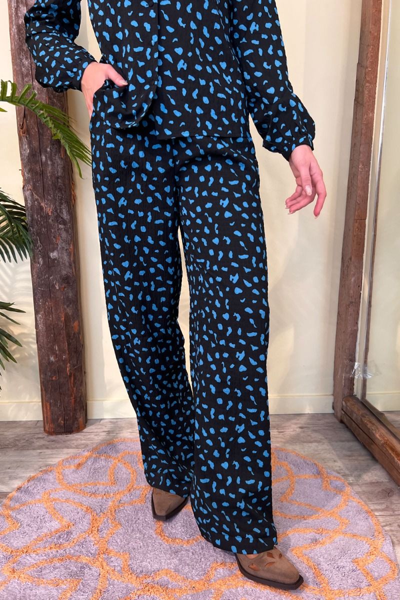 Pieces - Bukser - PC Anemone HW Wide Pants - Blue Aster