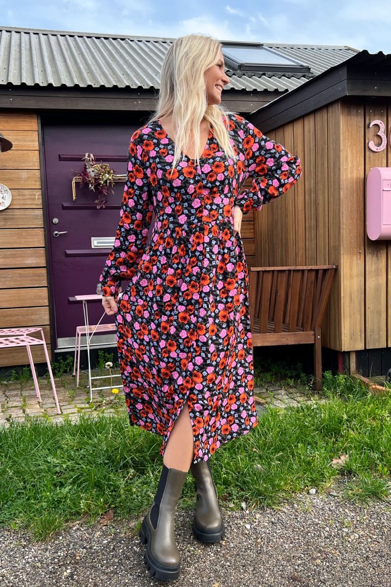 Modström - Kjole - BonMD Long Print Dress - Flower Blush