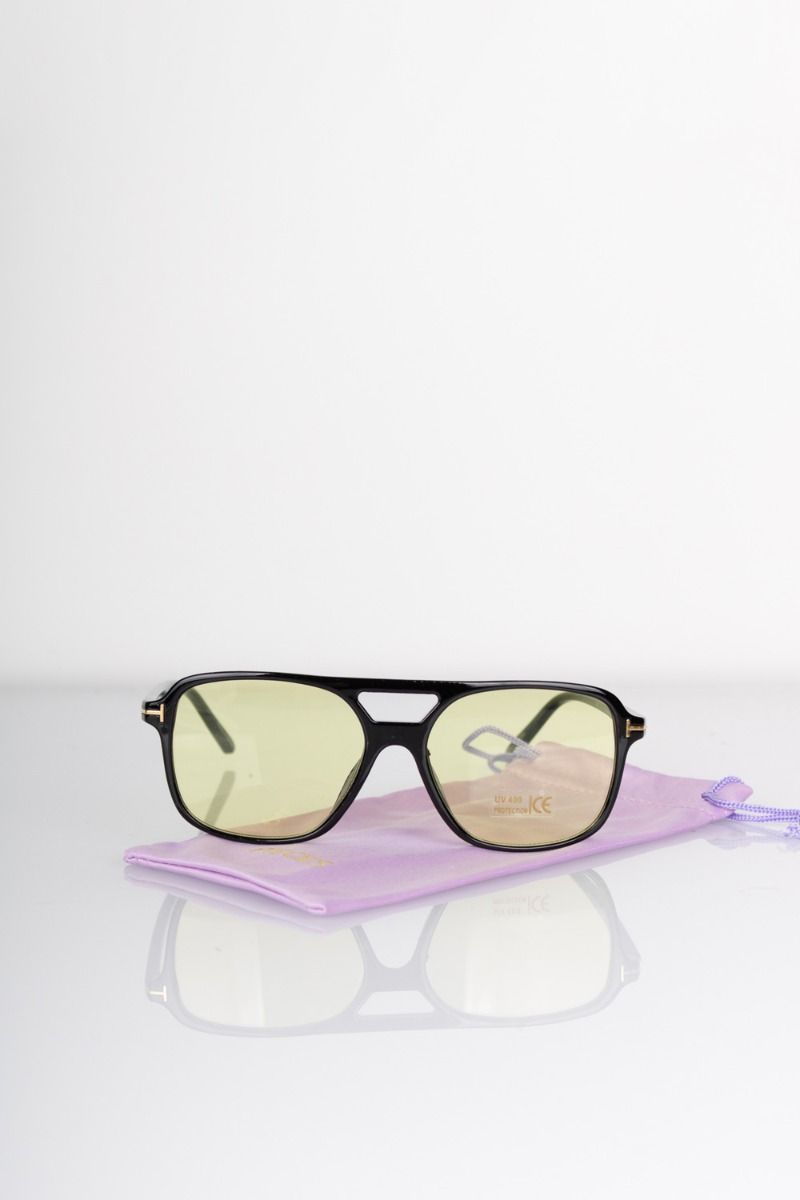 Pieces - Solbriller - PC Melanie Sunglasses - Black/Yellow