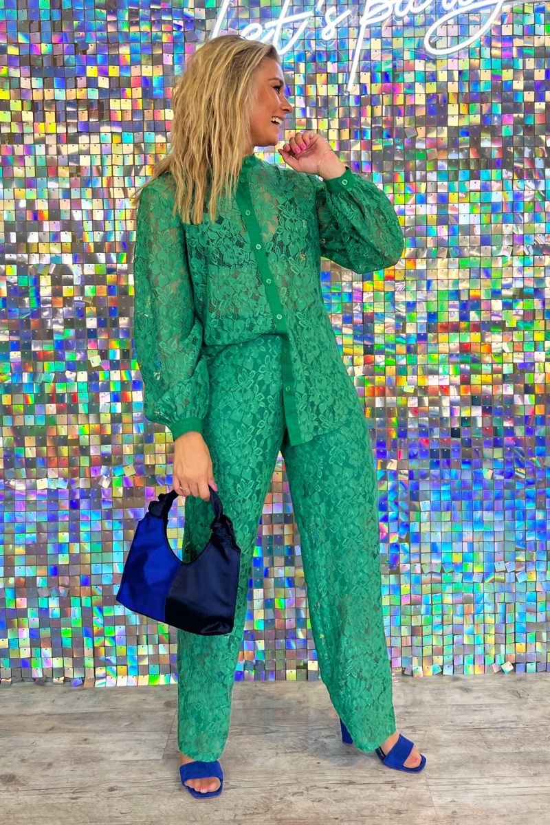 Noella - Bukser - Bristol Lace Pants - Green