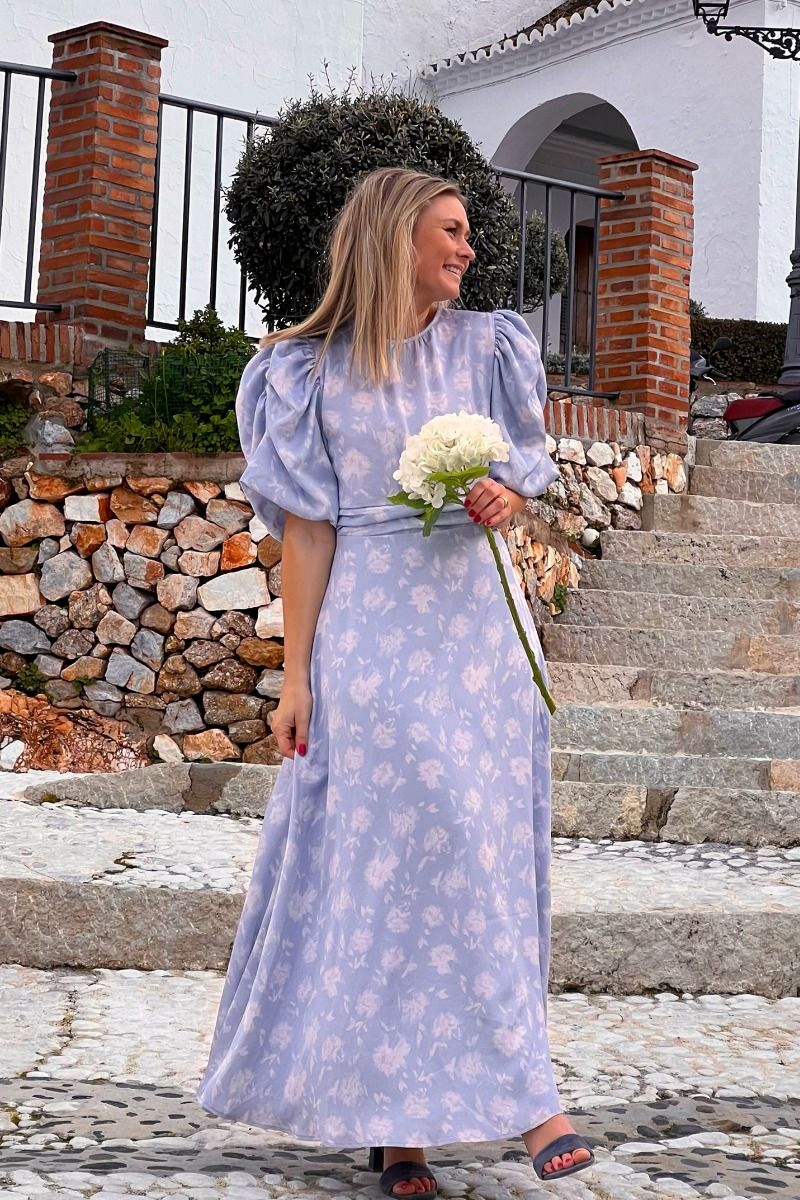 Neo Noir - Kjole - Kikka Faded Flower Dress - Light Blue