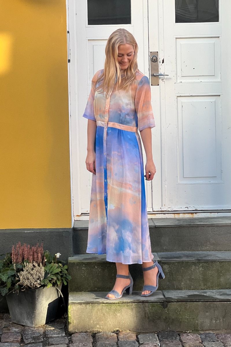 Nümph - Kjole - Kyndall Ss Skye Dress - Cerulean