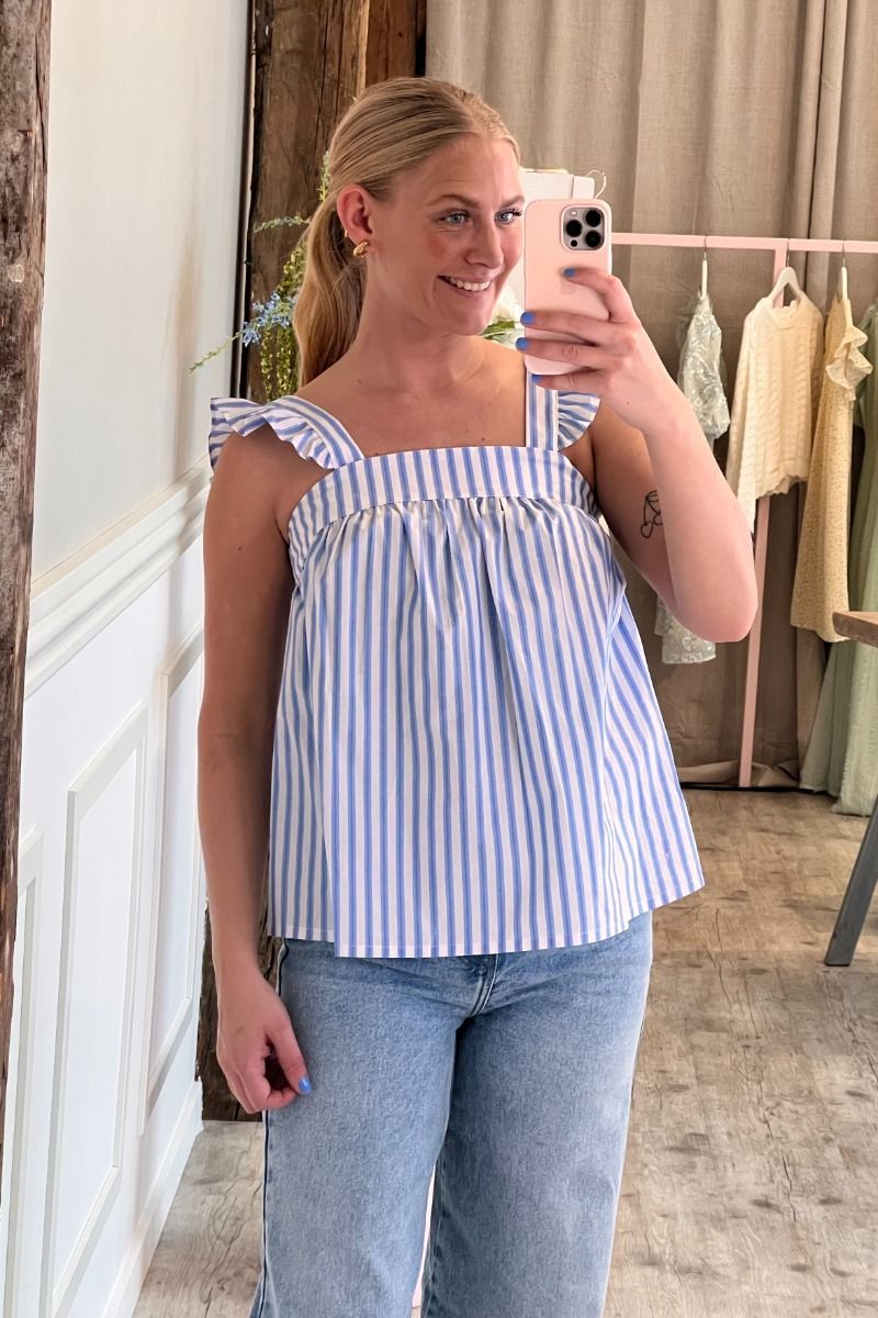 Continue - Top - Lulu Bow - Small Blue Stripe